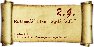 Rothmüller Győző névjegykártya